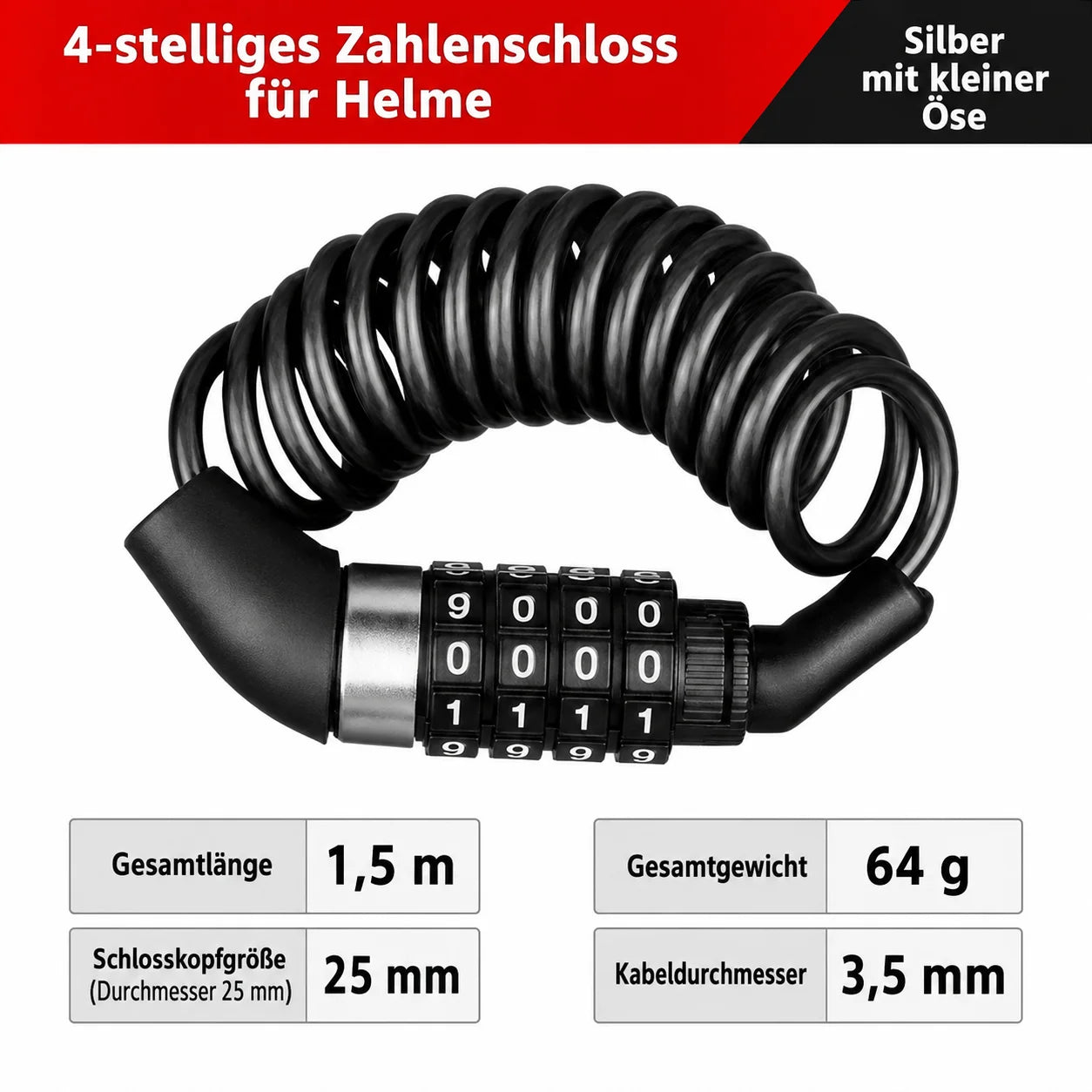 4-stelliges Fahrrad-Zahlenschloss