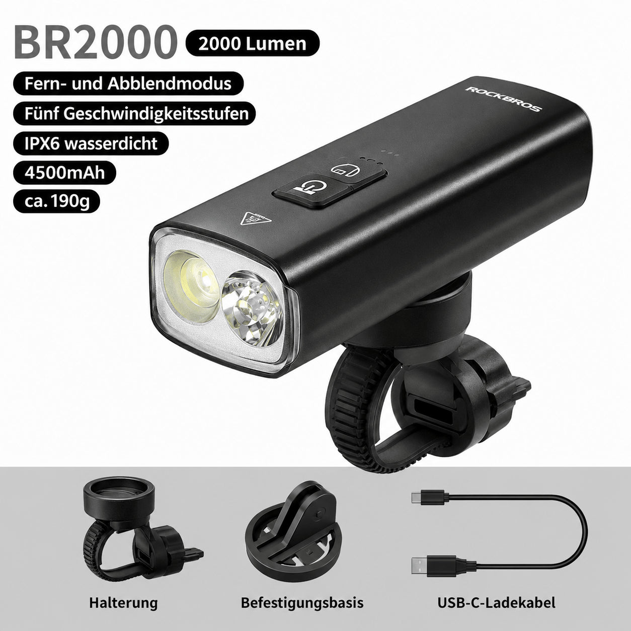 LED Fahrradscheinwerfer 2000 Lumen