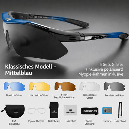 ROCKBROS Fahrradbrille 5 Gläser – Polarisiert