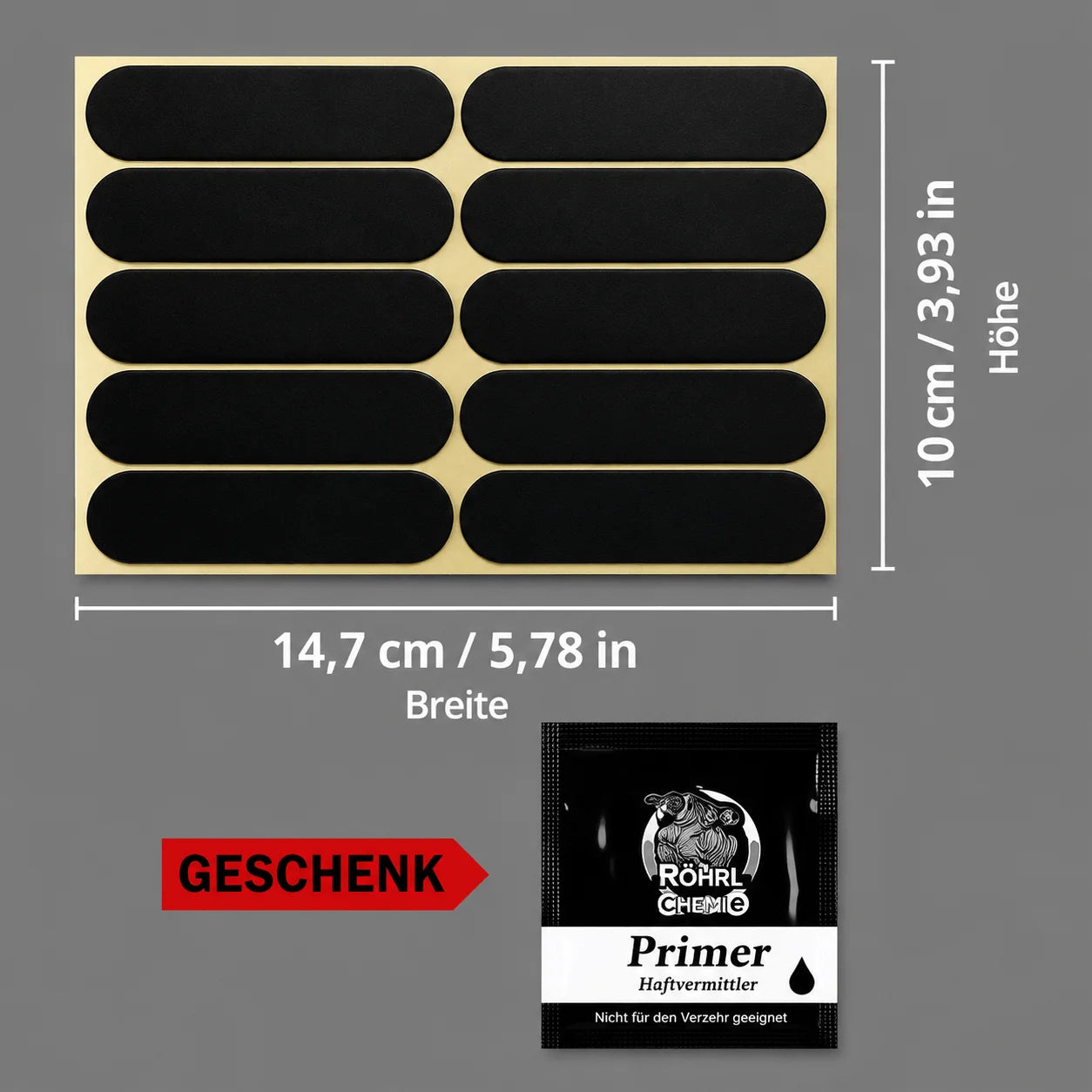 Reflektierende Sicherheitsaufkleber Schwarz – 10 Stück, Wasserdicht