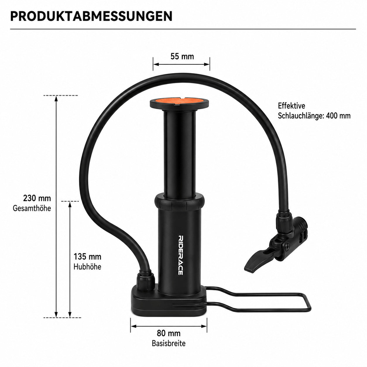 Fahrrad Standpumpe – Hochdruck Luftpumpe für MTB & Rennrad