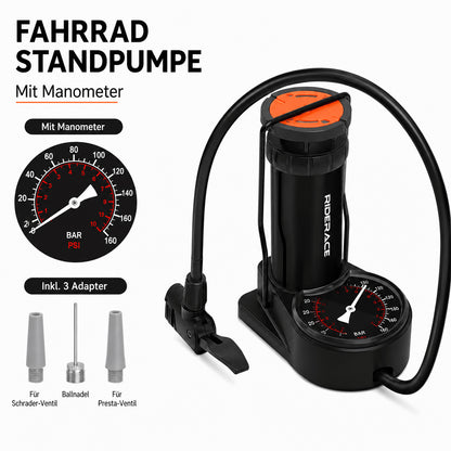 Fahrrad Standpumpe – Hochdruck Luftpumpe für MTB & Rennrad