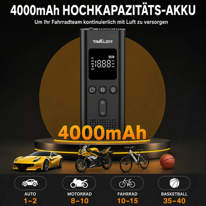 Elektrische Fahrradpumpe 150 PSI – Tragbarer Luftkompressor mit Akku