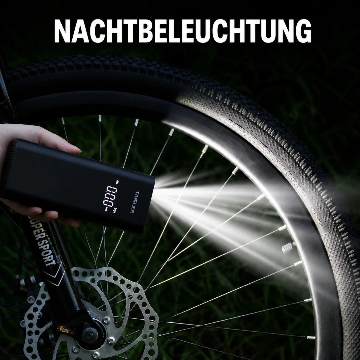 Elektrische Fahrradpumpe 150 PSI – Tragbarer Luftkompressor mit Akku