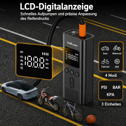 Elektrische Fahrradpumpe 150 PSI – Tragbarer Luftkompressor mit Akku