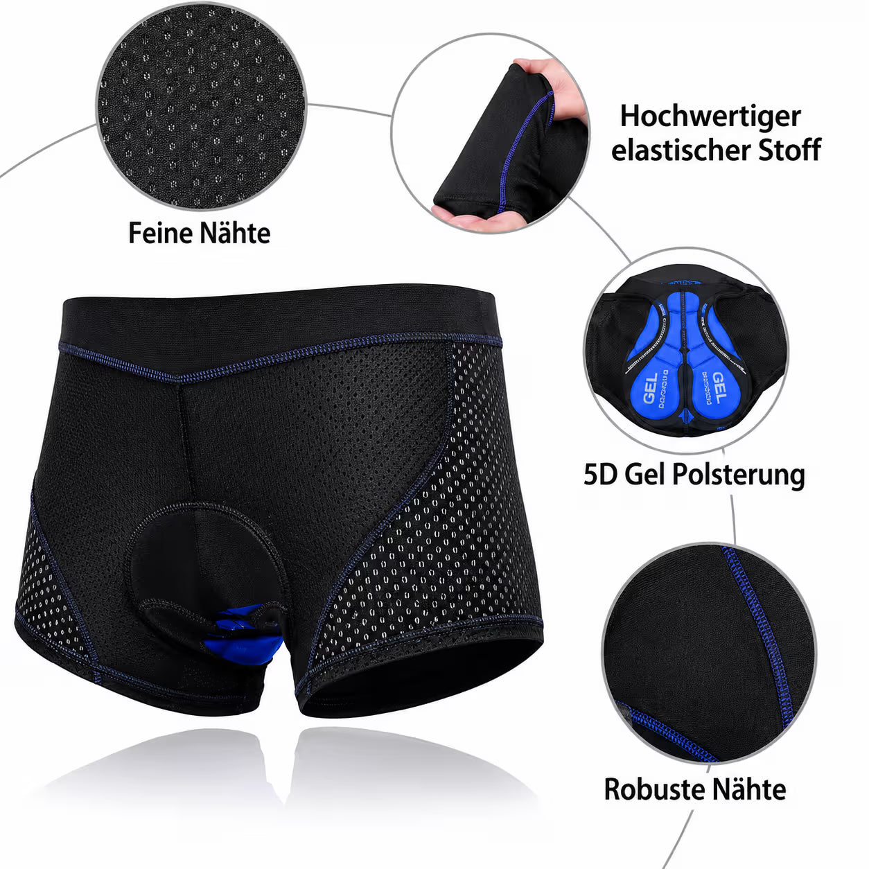 Fahrrad Unterhose 5D Gel – Gepolstert & Atmungsaktiv