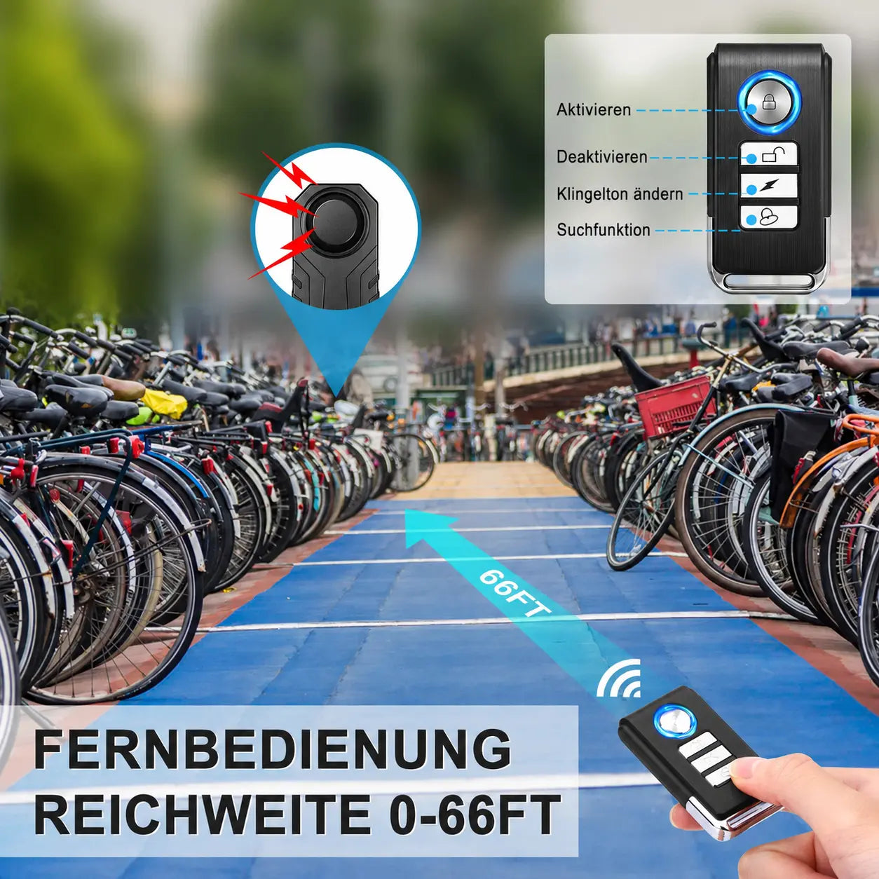 Smart Fahrrad-Alarm mit Fernbedienung