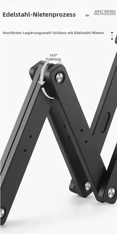 Premium Faltschloss für Fahrrad & E-Bike