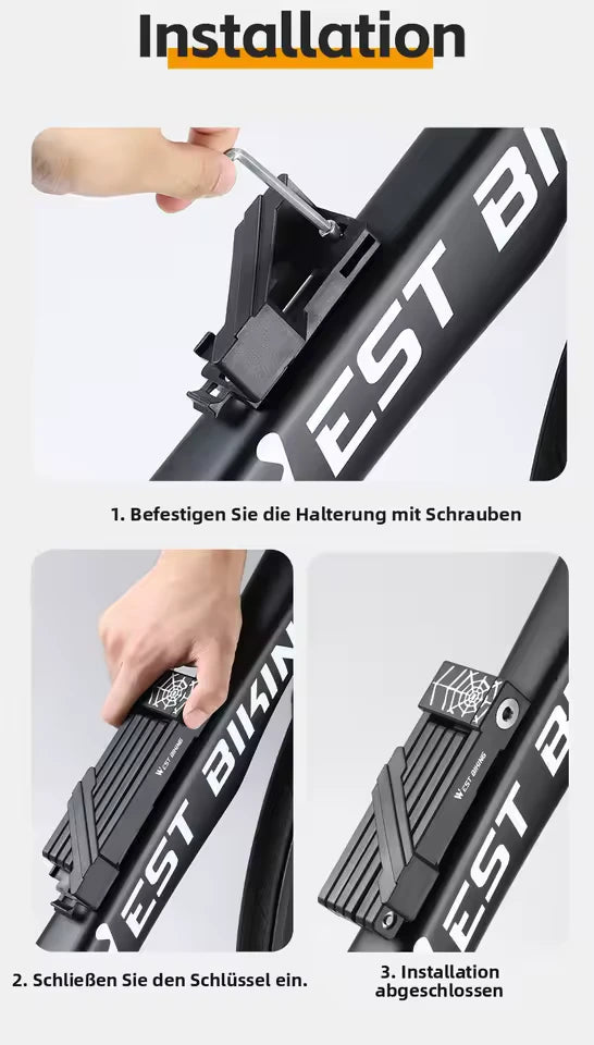 Premium Faltschloss für Fahrrad & E-Bike
