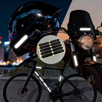 Reflektierende Sicherheitsaufkleber Schwarz – 10 Stück, Wasserdicht